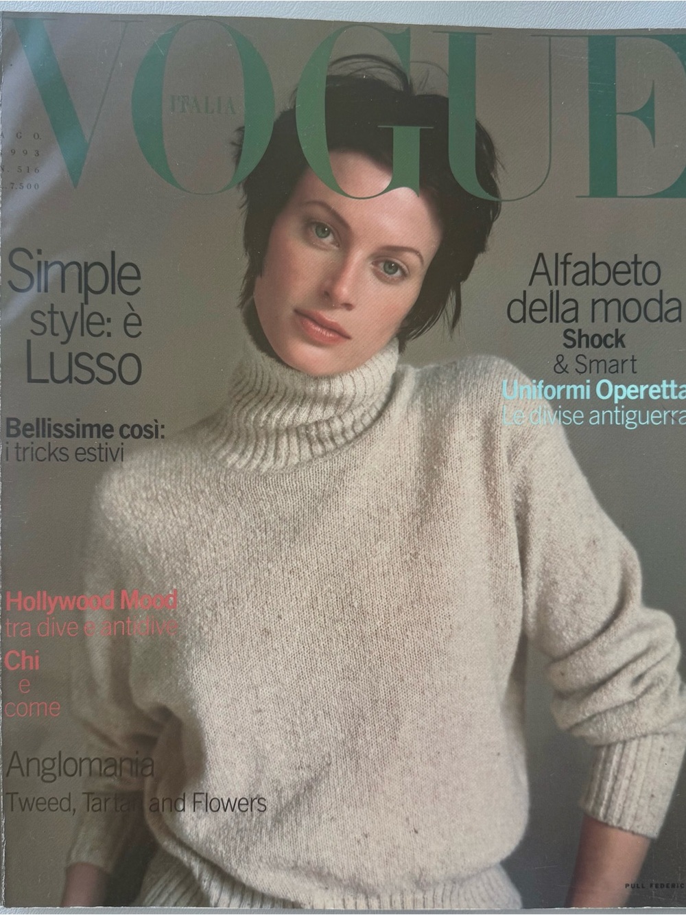 VOGUE Italia 516 August 1993 Chin Basset Moore Hedren MacMenamy Harlow Hall